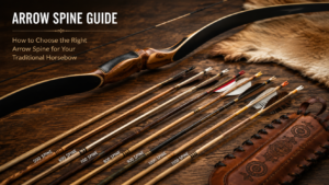 Traditional horse bow and arrows for arrow spine selection